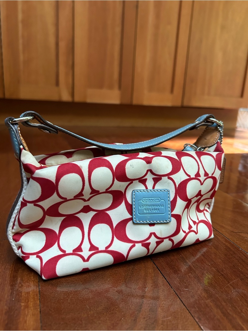 COACH Hampton Nylon Mini Signature Purse